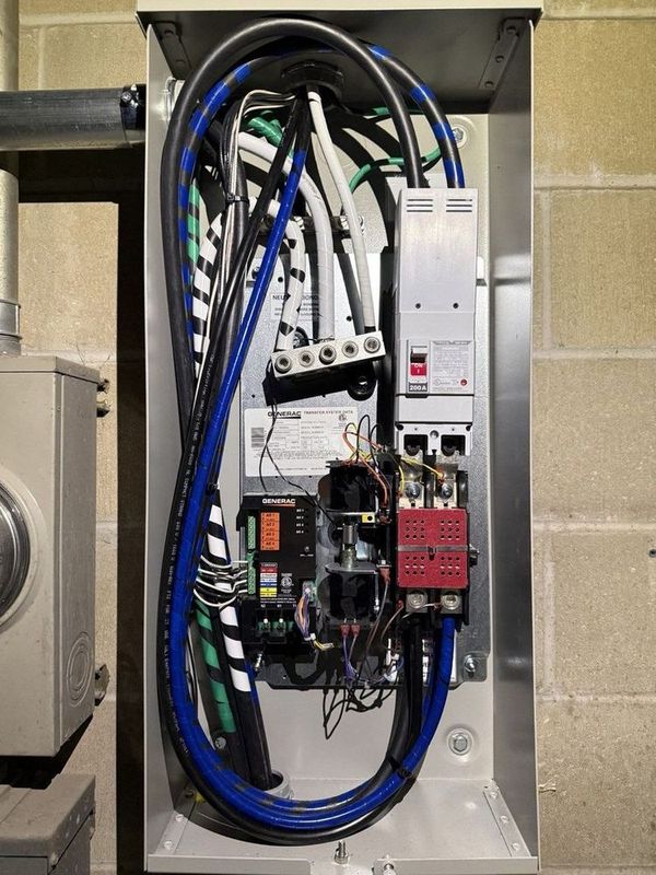 Transfer switch wiring installation for home generator in Jacksonville