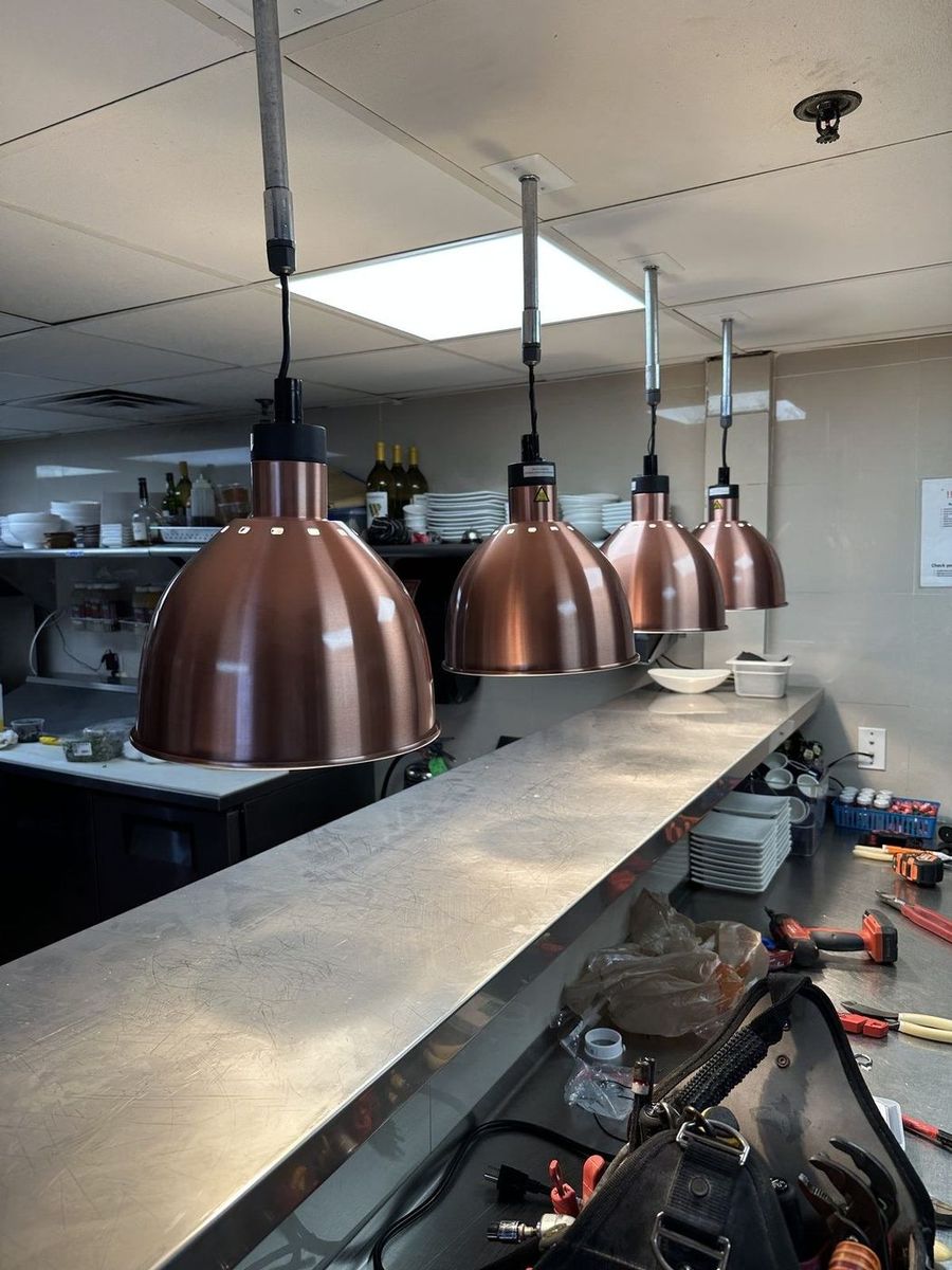 Commercial heat lamp installation for Jacksonville restaurant patio