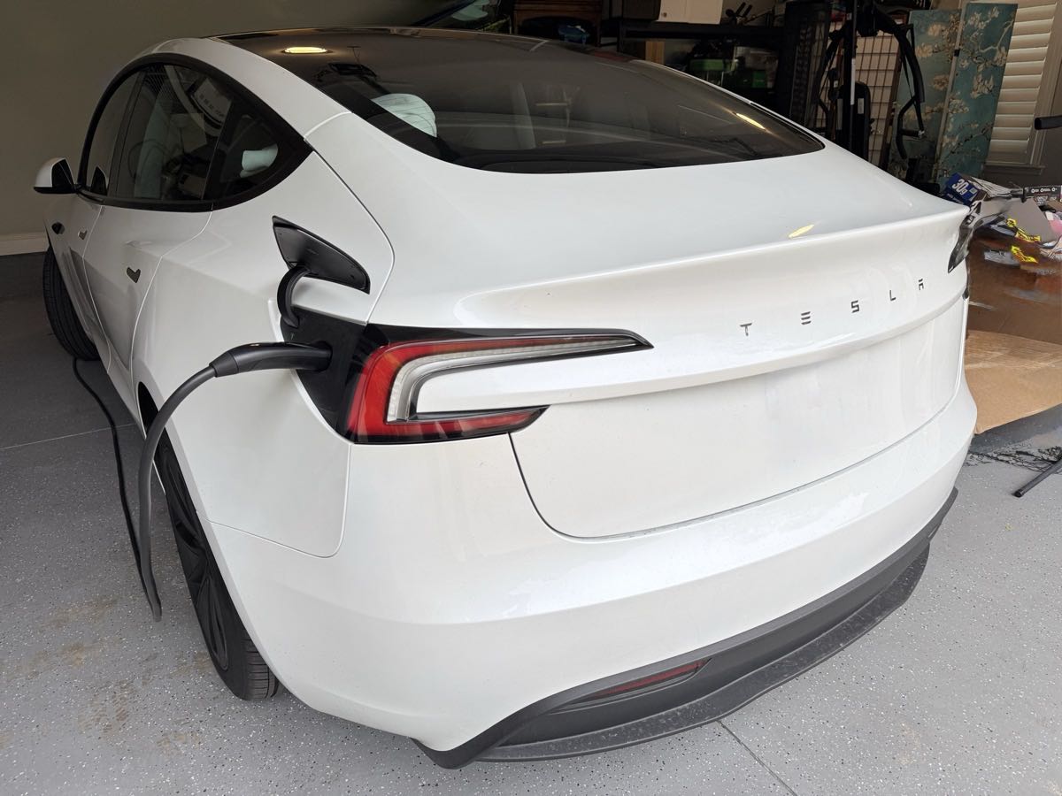 Tesla Model 3 charging at home in Jacksonville FL
